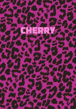 Paperback Cherry: Personalized Pink Leopard Print Notebook (Animal Skin Pattern). College Ruled (Lined) Journal for Notes, Diary, Journa Book