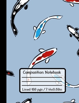 Paperback Composition Notebook: Koi Fish Carp School Notebook College Ruled Paper Book
