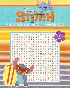 Disney Stitch Word Search, Quips, Quotes and Coloring Book