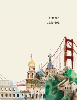 Planner 2020-2021: Two Years Planner 24 Month with Target goal for Organizer Agenda & Diary, Inspirational Quotes, Schedule, Notebook Journal, and Business with Travel around the world Theme cover