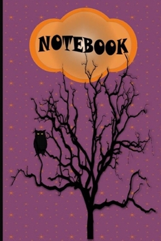 Paperback Notebook: Lined Journal to write in- Halloween Gift Idea: (cover: Purple cover with mini stars, tree with owl in it) Book