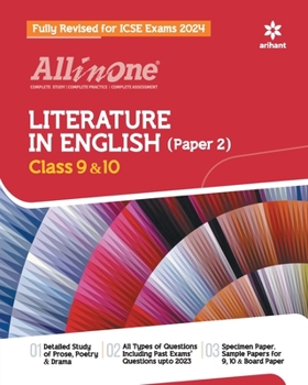 Paperback All In One Class 9th and 10th Literature in English (Paper 2) for ICSE Exam 2024 Book