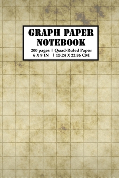 Graph Paper Notebook: 200 pages (100 sheets) 5x5 Composition Grid Planner | Vintage Grid Theme | Quad-Ruled | 6x9 Sized