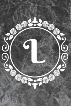 Paperback L: Sketchbook - Cute Personalized Floral Initial Monogram Drawing Book for Artists - Pretty Doodling Pad for Students for Book