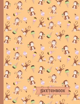 Paperback Monkeys Sketchbook: Monkey Gifts: Blank Drawing Paper Sketch Book: Large Notebook for Doodling or Sketching 8.5" x 11" Book