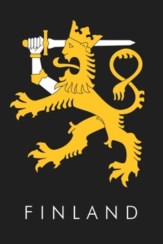 Finland: Lion on Dark Cover Lined Notebook