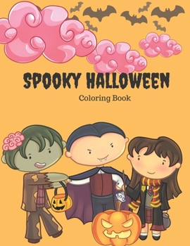 Paperback Spooky Halloween Coloring Book: A coloring book for kids age 4-12 Book