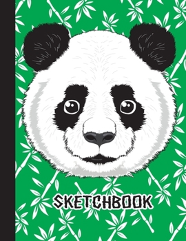 SKETCHBOOK: Cool Blank Notebook for Sketching and Picture Space with Panda Face and Bamboo Pattern, Unlined Paper Book for Drawing, Journaling, and Doodling, Perfect for Creative Kids