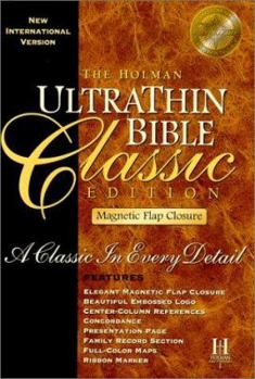 Paperback New International Version Ultrathin Classic Bible With Magnetic Closure: Black Bonded Indexed Leather Book