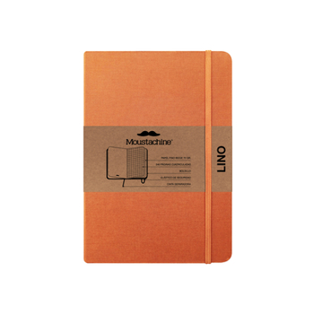Paperback Moustachine Classic Linen Medium Ochre Squared Flex Book