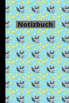 Paperback Notizbuch: German Notebook : Raccoon Seamless Pattern Journal Lined Pages [German] Book