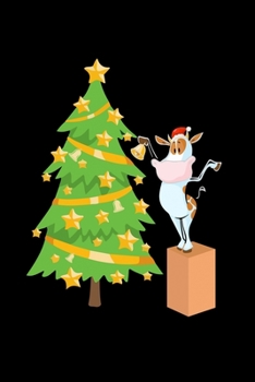 Paperback Notebook: Christmas Tree Cow Farmer Santa Funny Gift 120 Pages, 6X9 Inches, Graph Paper Book