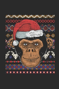 Paperback Ugly Christmas Sweater - Monkey: Dotted Bullet Grid Notebook / Journal (6 X 9 -120 Pages) - Ugly Christmas Gift Idea Book