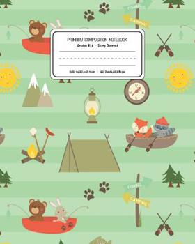 Primary Composition Notebook Grades K-2 Story Journal: Camping Pattern Primary Composition Book   Personalized Lined Draw and Write Handwriting Paper ... Book for Kids Back to School Preschool Kind