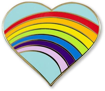 Hardcover Enamel Pin Rainbow Heart Book
