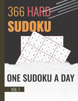 Paperback One Sudoku a Day: 366 Hard sudoku with solutions 8.5x11 inches Book