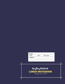 Paperback Lined Notebook - AmyTmy Notebook - 120 pages - 8.5 x 11 inch - Matte Cover Book