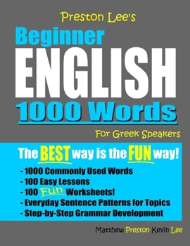 Paperback Preston Lee's Beginner English 1000 Words For Greek Speakers Book
