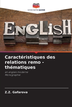 Paperback Caractéristiques des relations remo - thématiques [French] Book