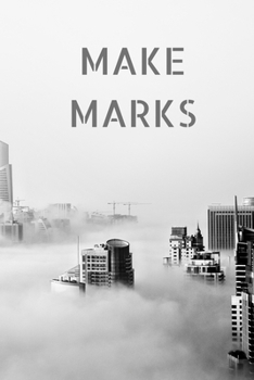 Paperback Make Marks: 90 Pages of 6 X 9 Inch Bound Top Half White Blank Bottom Half College Ruled Book