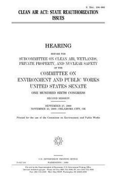 Paperback Clean Air Act: state reauthorization issues Book