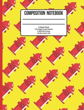 Paperback Composition Notebook College Ruled: Firefighter 110 Pages Book
