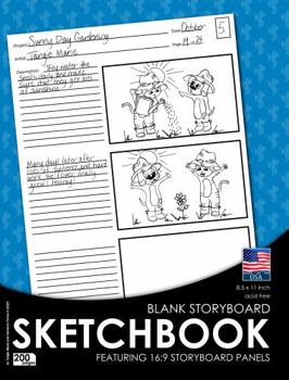 Paperback Blank Storyboard Sketchbook: Featuring 16:9 Thumbnail Panels Book