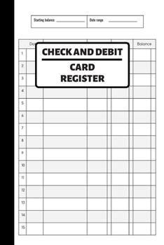 Paperback Check And Debit Card Register: Checking Account Balance Tracker, Simple Check Register Book