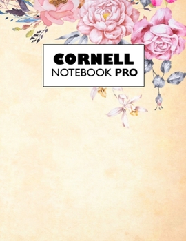 Paperback Cornell Notebook Pro: Large Note Taking System For School And University. College Ruled Pretty Light Notes. Beautiful Pastel Floral Cover - Book