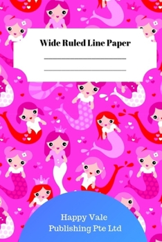 Paperback Cute Mermaid Theme Wide Ruled Line Paper Book