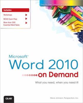 Paperback Microsoft Word 2010 on Demand Book