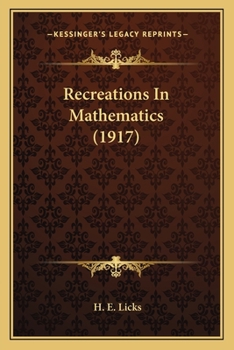 Paperback Recreations In Mathematics (1917) Book