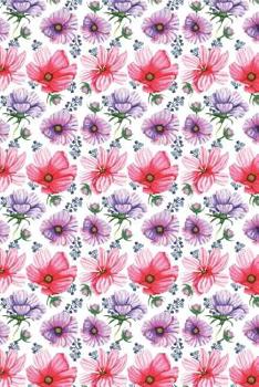 Paperback Flowers: Graph Paper Notebook, 6x9 Inch, 120 pages Book