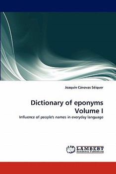 Paperback Dictionary of Eponyms Volume I Book