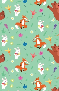 Lined Notebook A5 Size 110 Pages: Funny Ruled Journal. Cute Animal Flower Rabbit Bunny Fox Bear 03F Unique Student Teacher Blank Scrapbook/ Composition/ Planner Great For Home School Office Writing