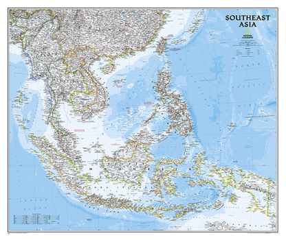 Map National Geographic Southeast Asia Wall Map - Classic (38 x 32 in) (National Geographic Reference Map) Book