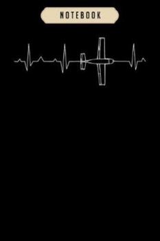 Notebook: Airplane pilo heartbeat flying gift Notebook|6x9(100 pages)Blank Lined Paperback Journal For Student, kids, women, girls, boys, men, birthday gifts|Pilot gifts notebook