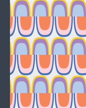 Dot Grid Journal: Cute Notebook with Lightly Dotted Graph Paper Pages Fun Modern Abstract Art Cover Design in Purple, Blue, Orange, and Yellow