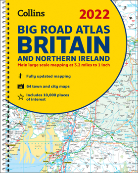 Spiral-bound 2022 Collins Big Road Atlas Britain and Northern Ireland Book