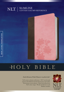 Leather Bound Slimline Center Column Reference Bible-NLT Book