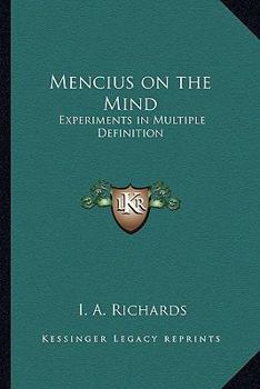 Paperback Mencius on the Mind: Experiments in Multiple Definition Book