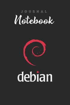 Journal Notebook: Linux Lover  Debian Tagline Spiral Logo Opensource Os Spitural Blank Pages Rule Lined Journal Notebook with Black Cover Size 6in x ... Pages for Kids or Men and Women to Write in