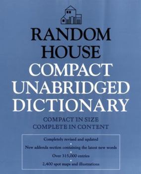 Hardcover Random House Compact Unabridged Dictionary: Book Only Book