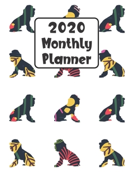 Paperback 2020 Monthly Planner: Poodle Dog - 12 Month Planner Calendar Organizer Agenda with Habit Tracker, Notes, Address, Password, & Dot Grid Pages Book