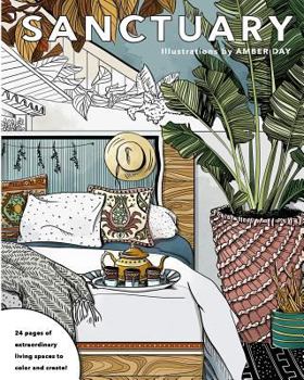 Paperback Sanctuary: Living Spaces Coloring Book