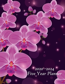 Paperback 2020 - 2024 Five Year Planner: Beautiful Purple Orchids Cover - Includes Major U.S. Holidays and Sporting Events Book