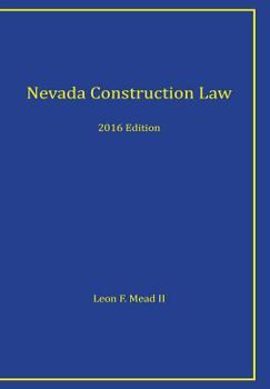 Paperback Nevada Construction Law: 2016 Edition Book