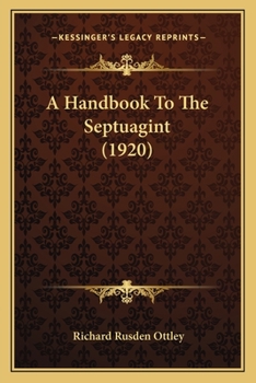 Paperback A Handbook To The Septuagint (1920) Book