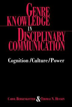 Paperback Genre Knowledge in Disciplinary Communication: Cognition/culture/power Book