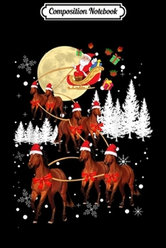 Composition Notebook: Horse Funny Reindeer Christmas Moon Santa Gift  Journal/Notebook Blank Lined Ruled 6x9 100 Pages